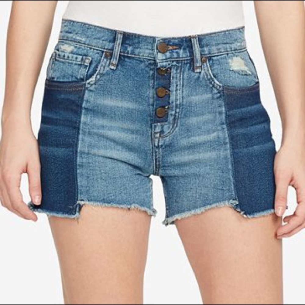 WILLIAM RAST Colorblock highrise denim shorts Sz26